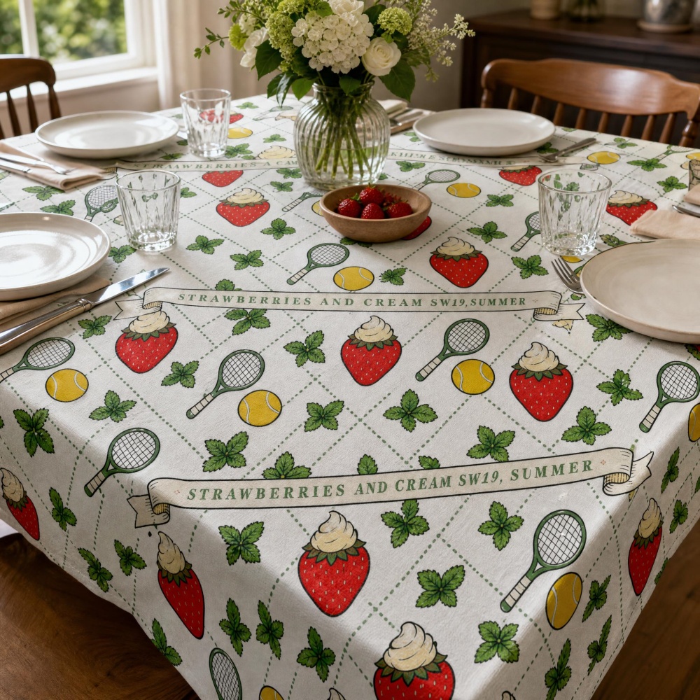 Nappe vintage à imprimé raquet - Table Tennis News Today avis et prix