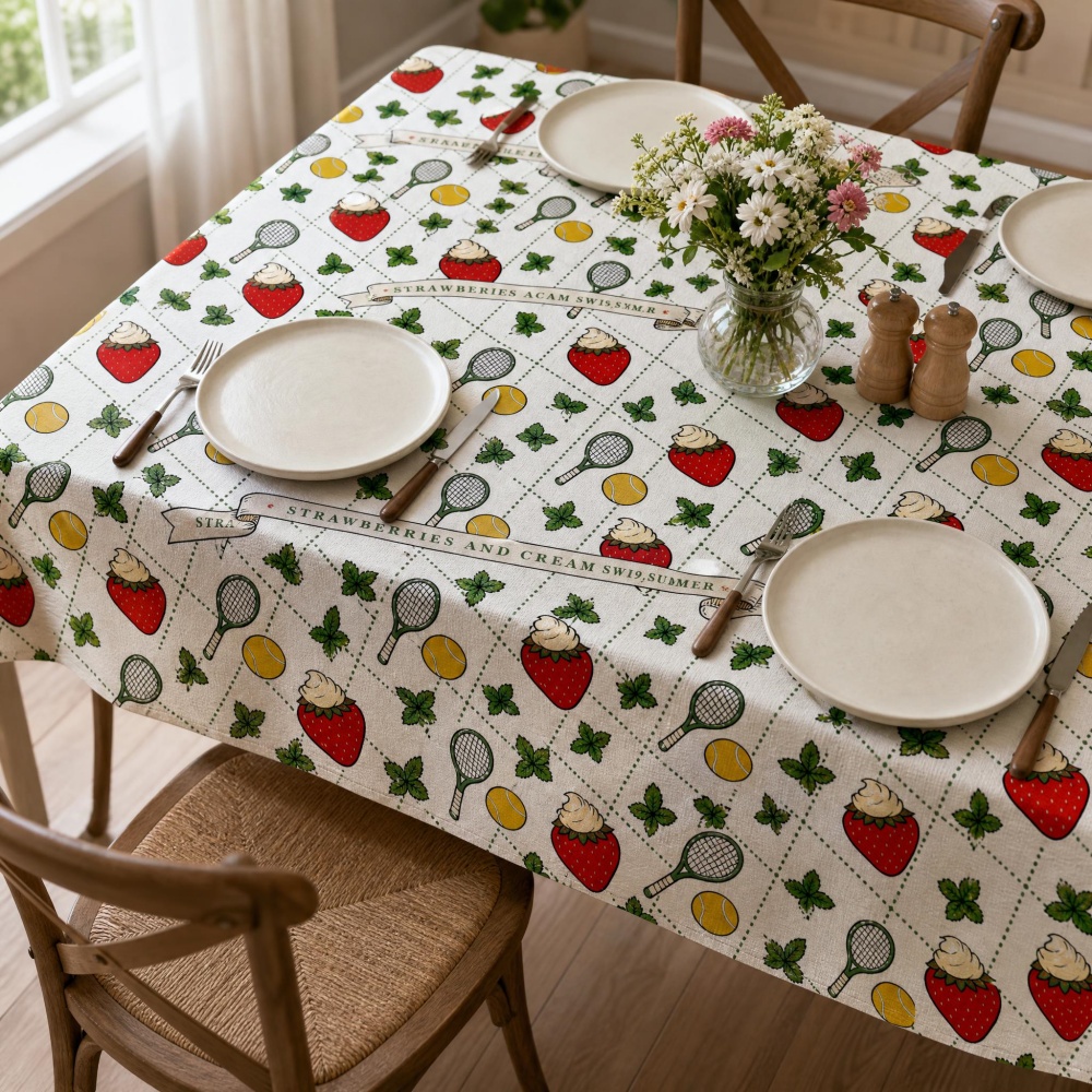 Nappe vintage à imprimé raquet - Table Tennis News Today avis et prix