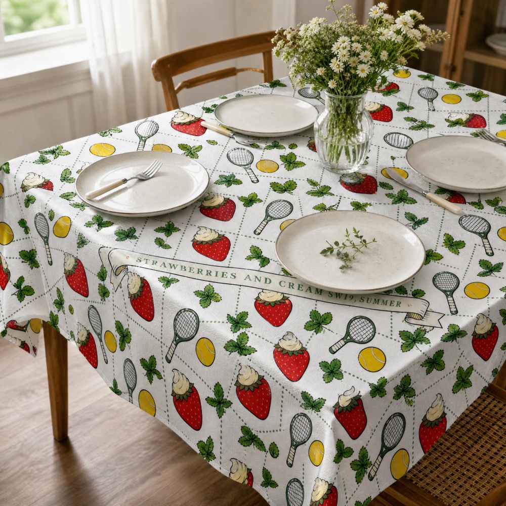 Nappe vintage à imprimé raquet - Table Tennis News Today avis et prix